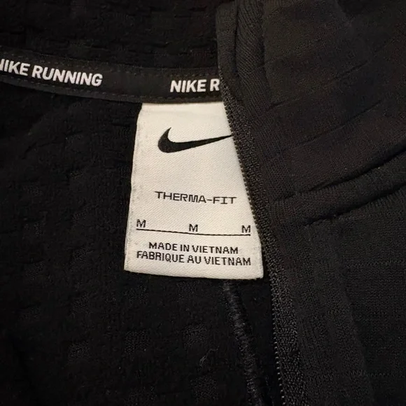 Nike Running 1/4 Zip Black Patterned Pullover Mens Size Medium Athletic Fit - Picture 4 of 8